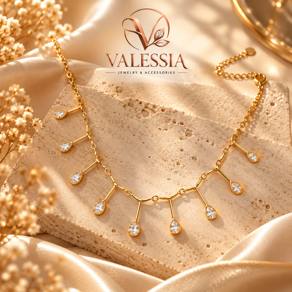 Gold-Tone Teardrop Pendant Necklace